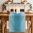 thumbnail image 2 of Ombre Turquoise Table Runner 90 Inches Long,Solid Color Gradient Minimalist Modern Kitchen Dining Burlap Linen Tablerunner for Small/Round/Square/Wedding/Coffee/Dining Table Party Home Décor 13 x 90, 2 of 9