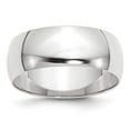 thumbnail image 5 of 10K White Gold 8mm Light Weight Half Round Band Ring Size 13, 5 of 7