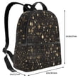 thumbnail image 4 of Lsque Casino Pattern Backpack – School Travel Canvas Daypack with Ergonomic Padded Straps, Multiple Compartments & Leather Handle, 4 of 5