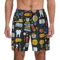 thumbnail image 3 of Uemuo Teeth Pattern Mens Swim Trunks Quick Dry Board Shorts with Mesh Lining, Stretch Beach Shorts Quick Dry No-Chafing Board Shorts-XX-Large, 3 of 9