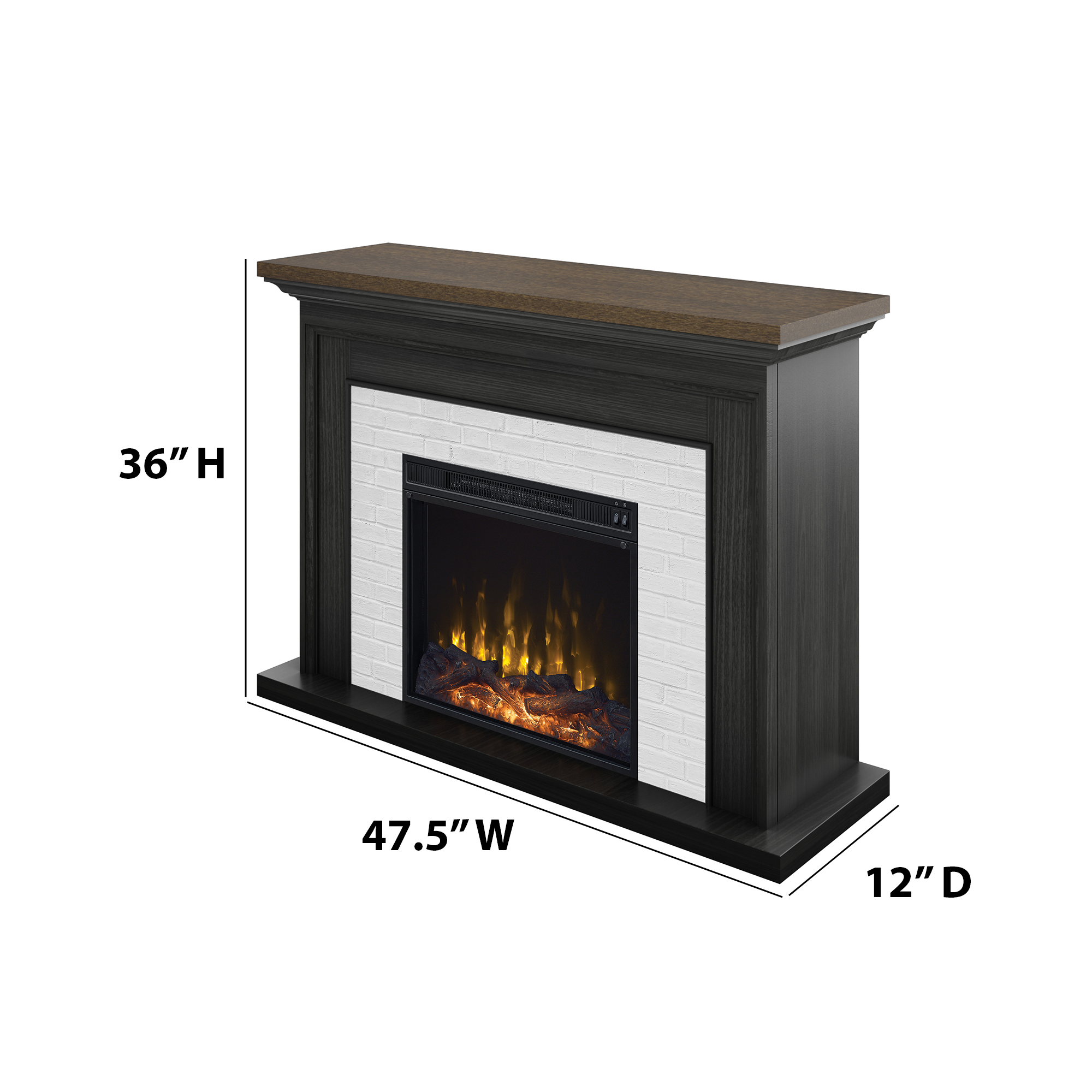 Twin Star Home Farmhouse Wall Mantel - 2Tone Black
