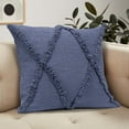 thumbnail image 5 of Ox Bay Sara 18" x 18" Denim Shag Diamond Cotton Adult Decorative Throw Pillow, 5 of 8