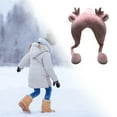 thumbnail image 2 of Milageto Women Antler Ears Hat Durable Plush Hat for Camping Shopping Outdoor Pink, 2 of 8