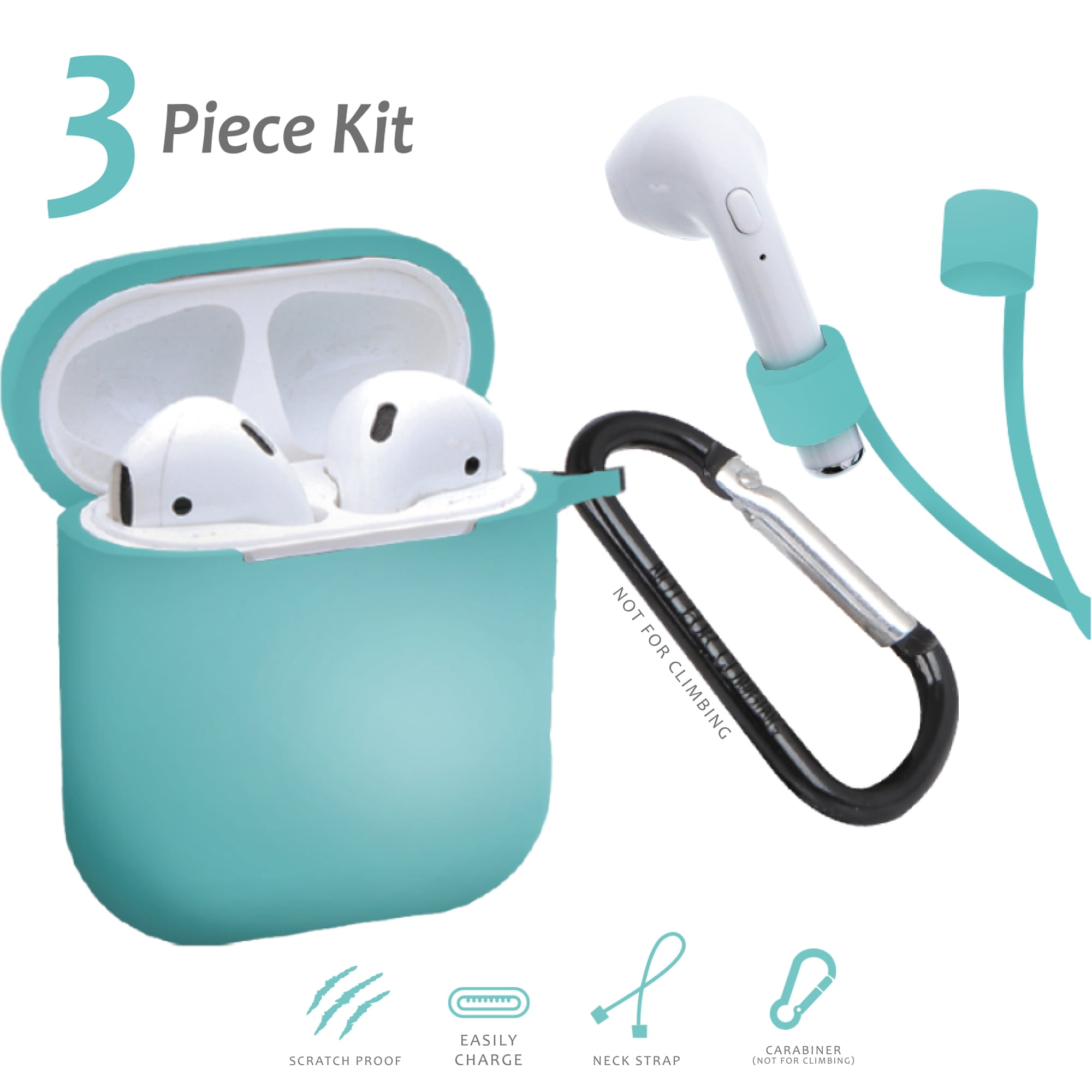 Xtreme 3-Piece Blue Protective Silicon Soft Case for Airpods, 3.5 inch