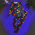thumbnail image 2 of Paguaki Kids Pajama Set in Dark 3D Fluorescent Print Boys Girls Nightwear Soft Long Sleeve PJs with Designs Comfy Sleepwear 2-Piece Set Size 3T 4T, 2 of 7