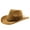 Khaki, variant on Unisex Western Suede Cowboy Hat Classic Wide Brim Fedora Hat for Men Women