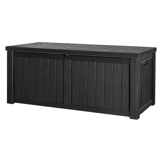 KWUXIN 120 Gallon Resin Deck Box Waterproof Indoor Outdoor Storage Box Lockable Large Storage Container for Patio Furniture Cushions and Garden Tools