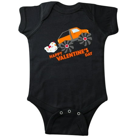 

Inktastic Happy Valentine s Day-monster truck Gift Baby Boy or Baby Girl Bodysuit