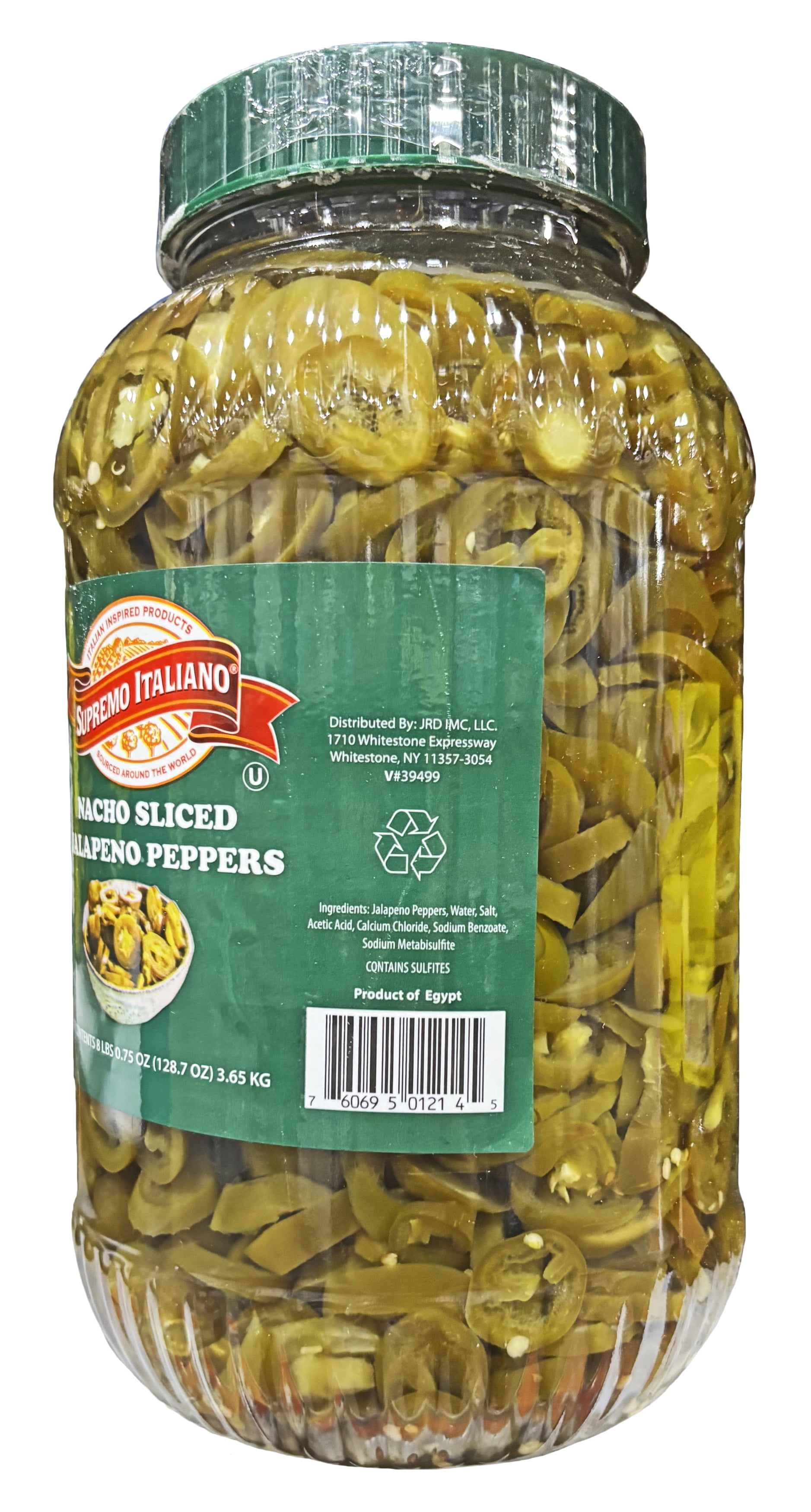 Supremo Italiano Nacho Sliced Jalapeno Peppers | Kosher | 1 Gallon