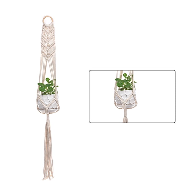 Yuarrent Cestas colgantes 100 hechas a mano, soporte para plantas, macramé, colgador de plantas, maceta para colgar en la pared interior, soporte para Jardín y Patio No.08 Yuarrent HA001777-08
