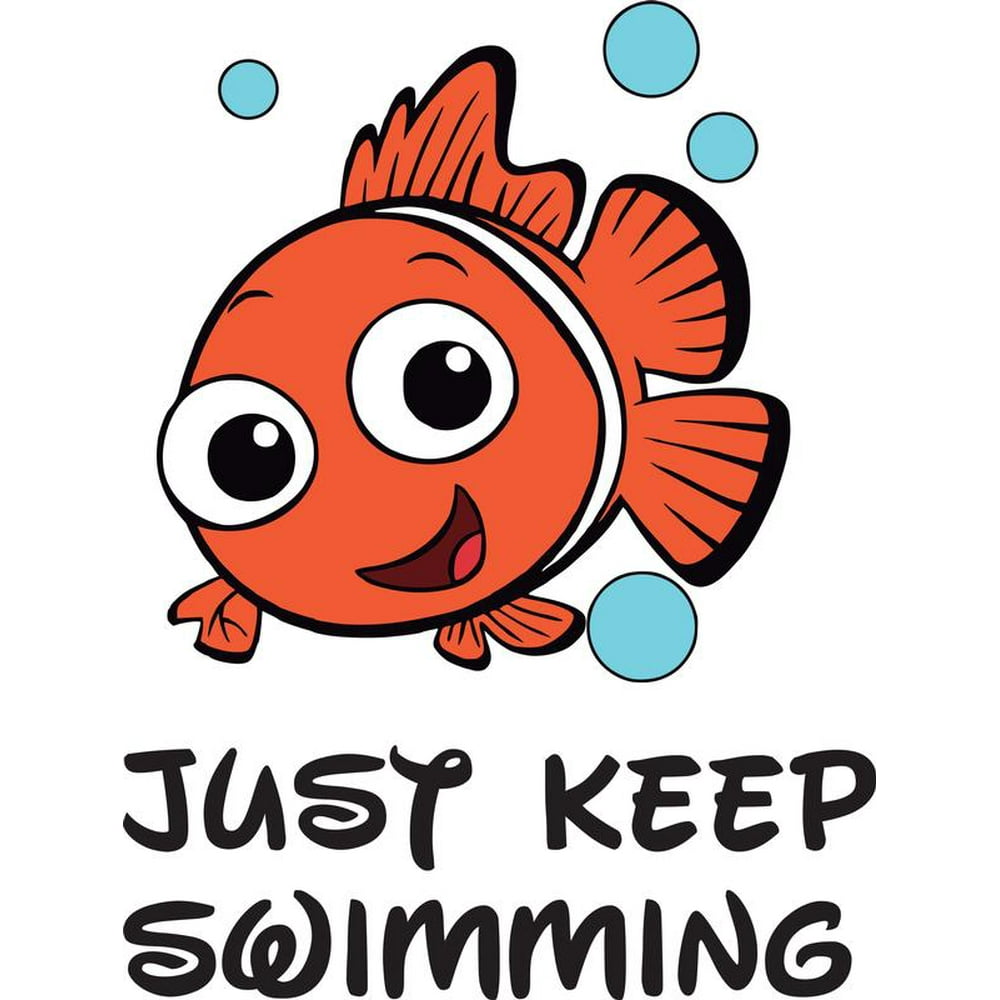 Just Keep Swimming Finding Nemo Quote Baby Kid Childrens Girl Boy ...