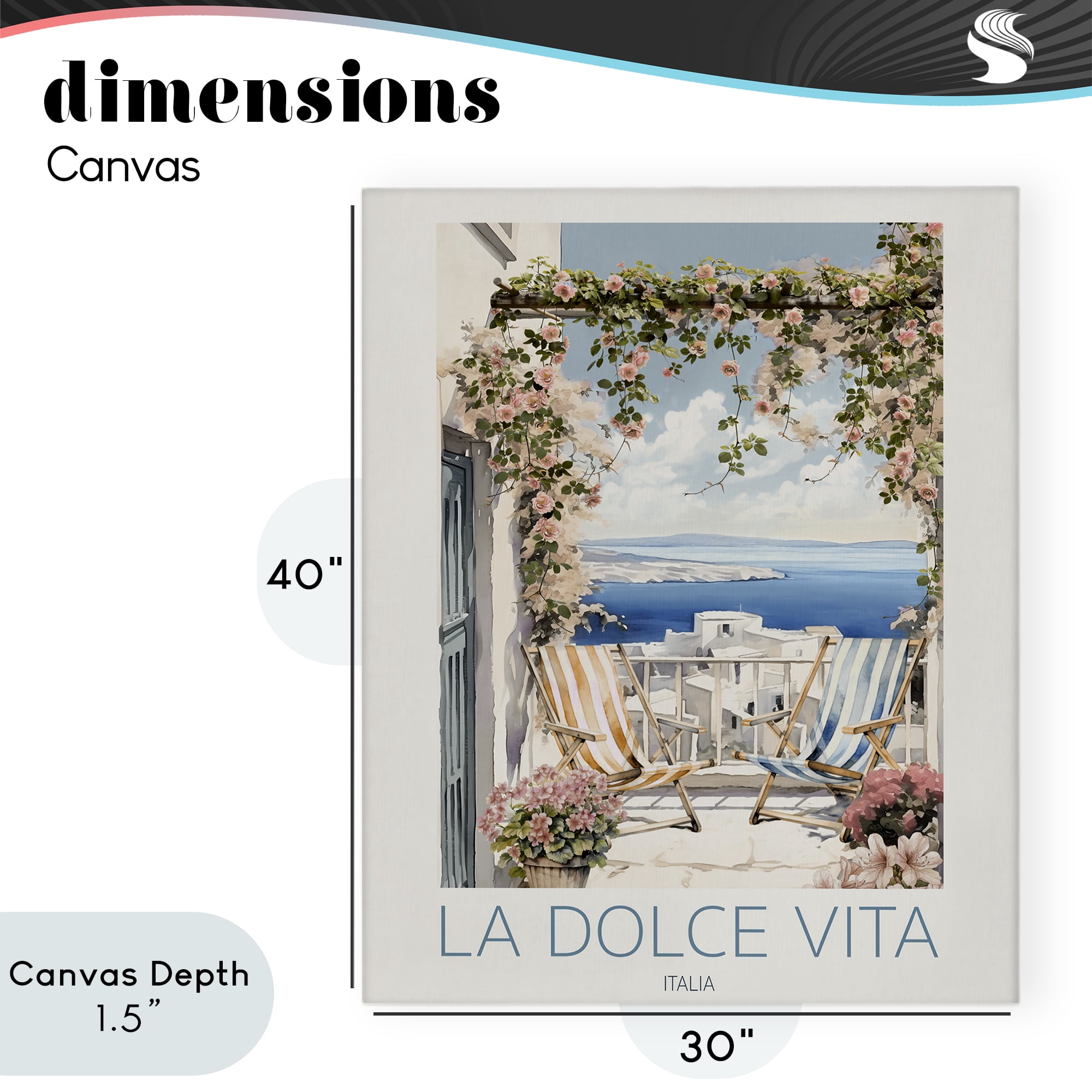 Stupell Industries Coastal Italian Balcony View Canvas Wall Art, design by CAD Designs