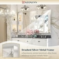 thumbnail image 2 of Keonjinn 48” x 30” Brushed Nickel Vanity Mirror for Bathroom, Large Metal Frame Mirror, Modern Rectangle Wall Mount Mirror(Horizontal/Vertical), 2 of 7