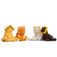 thumbnail image 6 of UDIYO 4Pcs Cute Toast Cats Mini Figurine Kids Toy DIY Fairy Garden Cake Ornaments, 6 of 6