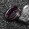thumbnail image 4 of 8mm Lasa Finish Plating Black Tungsten Wedding Ring Rainbow Inner, 4 of 5