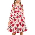 thumbnail image 2 of SBYOJLPB Childrens Dress Valentine's Day School Recital Dress for Girls Long Sleeve Stretchy A Line Twirly Skater Round Neck​, 2 of 5