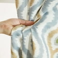 thumbnail image 6 of THD Tanny Ogee Ikatt Damask Patterned Window Grommet Curtains Bedroom - Light Blocking Darkening Window Panels, Set of 2 (Taupe/Grey, 37 W x 84 L), 6 of 8
