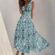 thumbnail image 4 of Vestido Corto de Verano de Moda sin Mangas con Cuello en V Impreso Vestido Casual Grande Del Doblado para Diario, 4 of 5