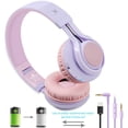 thumbnail image 4 of Riwbox WT-7S Kids Bluetooth Headphones Light Up, Foldable Stero Wireless Headset with Microphone and Volume Control for PC/Tablet/TV/Travel (Purple), 4 of 5