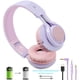 thumbnail image 4 of Riwbox WT-7S Kids Bluetooth Headphones Light Up, Foldable Stero Wireless Headset with Microphone and Volume Control for PC/Tablet/TV/Travel (Purple), 4 of 5