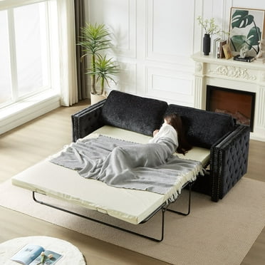 Newboti Furniture Convertible Sleeper Sofa With Memory Foam Mattress, 3-Seater Full Size Bed Couch For Living Rooms, Designed With Chenille Fabric00283