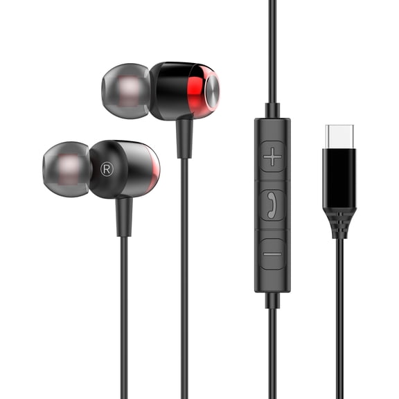 2 Packs Type-c Headphones Wired with Microphone Volume Control,Competitive gaming headsets, in-Ear Earphones Wired Compatible with iPhone/iPad/Android/Laptop/PC/MP3/4