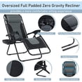 thumbnail image 3 of ZXNYH Padded Zero Gravity Lounge Chair Folding Patio Recliner with Adjustable Headrest & Cup Holder, Support 350 LBS (Grey), 3 of 7