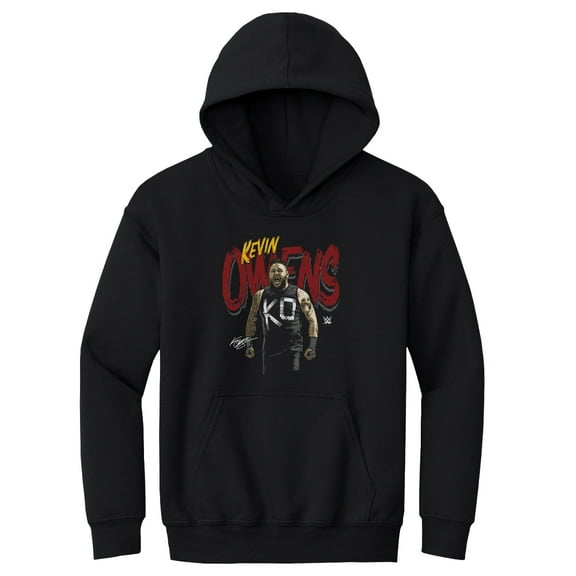 Youth 500 Level Black Kevin Owens Grunge Name Pullover Hoodie