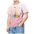thumbnail image 4 of ZHUASHUM Girl Clothes Summer Round Neck Short Sleeve T Shirts Tie Dye Simple Style Tees Holiday Tops For Girls 4-5 Years Pink, 4 of 4