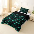 thumbnail image 2 of Manfei 3D Triangle Twin Comforter Sets, Geometric Black Cyan Bedding Set, Black Reversible 2 Pieces, 1 Comforter and 1 Pillowcase, 2 of 6