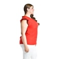 thumbnail image 2 of Blusa con manga de olan y moño en espalda Roman Fashion /Tallas Extras, 1888 (Rojo) rojo 38, 2 of 6