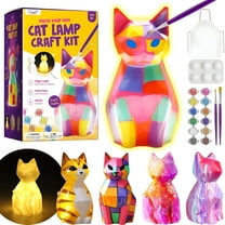 BESTSKY Toy Paint Your Own Cat Lamp Kit-Arts and Crafts for Kids Teens Adults Art Supplies Painting Kits for Kids Toys Girls Boy Birthday Gift Ages 3 4 5 6 7 8 9 10 11 12 13