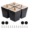 thumbnail image 1 of Patas de madera para muebles de 3 pulgadas, patas de sofá de madera, juego de 4 patas de repuesto cuadradas negras modernas de mediados de siglo para mesita de noche seccional, sillón, sillón reclinab, 1 of 5