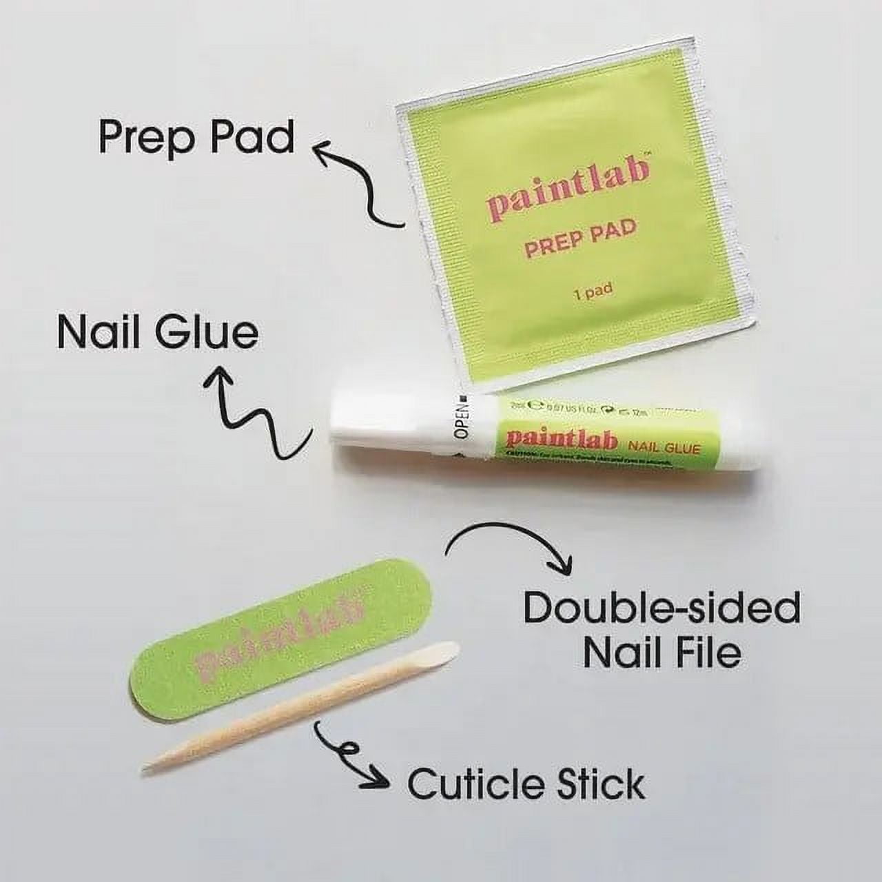 PaintLab Short Almond Press On Nails, Holy Guacamole, Green, 30 Count
