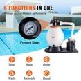 thumbnail image 5 of VEVOR Sand Filter Pump for Above Ground Pools, Max 16-inch / 3500 GPH / 1 HP, Swimming Pool Pumps System & Filters Combo Set with 6-Way Multi-Port Valve and Strainer Basket, for Domestic, 5 of 10