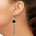 thumbnail image 3 of Stainless Steel Polished Black Ip-Plated Dangle Shepherd Hook Earrings Made In China sre1332, 3 of 5
