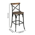 thumbnail image 3 of Acme Zaire Bar Chair (1Pieces) in Black & Antique Oak Finish for Dining Areas Indoor, 3 of 6