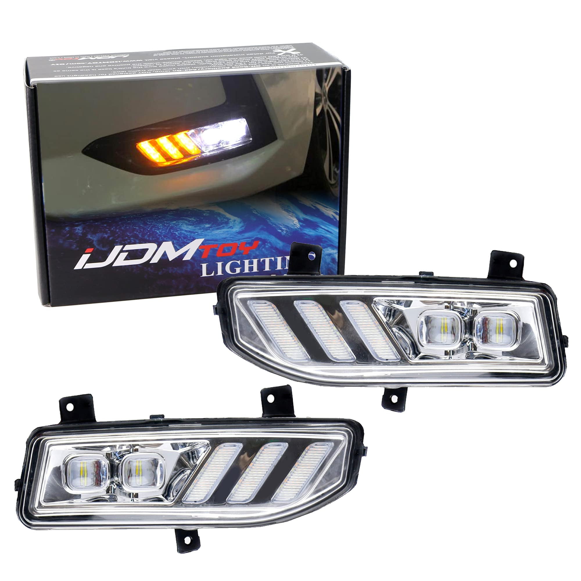 iJDMTOY MultiFunction Full LED DRL, Sequential Turn Signal Blink