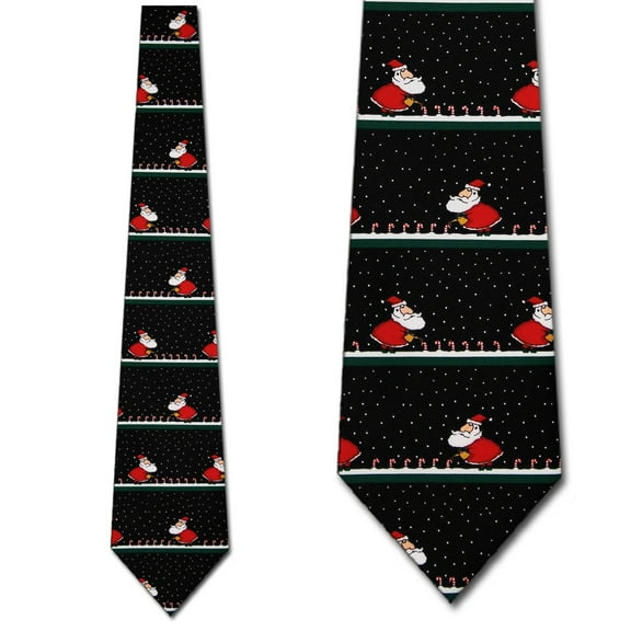Santa's Garden (Black) Necktie Mens Tie