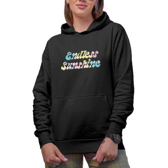 Distressed Endless Sunshine & Summer Themed Tie Dye Art Merch Gift, Black Hooded Sweatshirt or Hoodie, 3XL