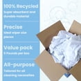 thumbnail image 6 of A&A Wiping Cloth- Recycled Cut White Sheeting Rags, Strong & Absorbent Cleaning Rags for All Clean-up Purposes, 5 Pound Box, 6 of 10