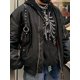 thumbnail image 2 of Chaqueta gótica con diamantes de esternón para mujer, abrigo holgado con capucha académica oscura de otoño, sudadera de manga larga estilo punk, 2 of 6