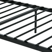 Teraves Full Size Metal Bed Frame Bedroom Mattress Platform Foundation with Headboard, Black