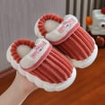thumbnail image 2 of UngA Toddler Slippers Girl Kids Slipper Winter Solid Versatile Plush Children Home Shoes Baby Cotton Slippers Girl Indoor Non Plush Slippers Furry Lined Slippers Red,2.5, 2 of 4