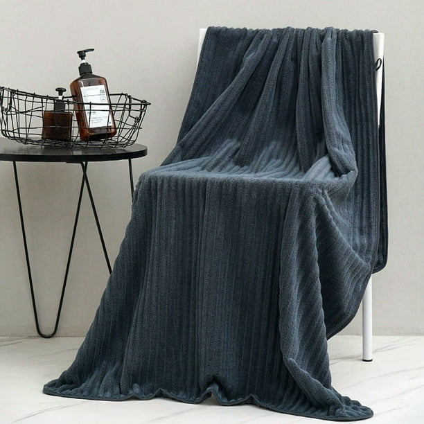 Zhuge Juego de 2 toallas de baño de lujo, suaves y afelpadas, de jacquard, de secado rápido (azul marino, toalla de baño)