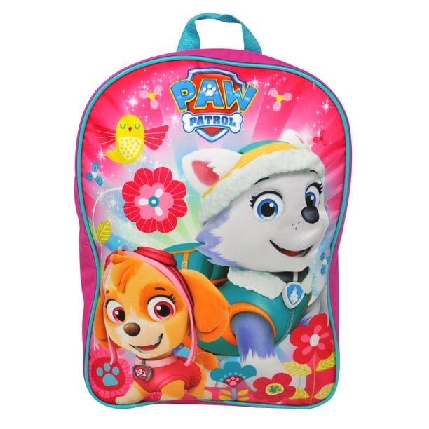 PAW Patrol Girls Paw Patrol Backpack 15" Pink Skye Everest Walmart