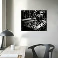 thumbnail image 3 of Nawypu  Music Studio Canvas Wall Art Musical Instruments Pictures Prints Black and White Guitar Drums Poster for Living Room Bedroom Home Decor Framed, 3 of 4