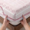 thumbnail image 3 of Twin Sze Fitted Sheet Set - Blush Pink Botanical 2 Piece Bedding Sets 16" Deep Pocket Fitted Sheet with 1 Pillowcase, Vintage Florals Geometric Minimalist Brushed Microfiber Hotel Luxury Bed Sheets, 3 of 9