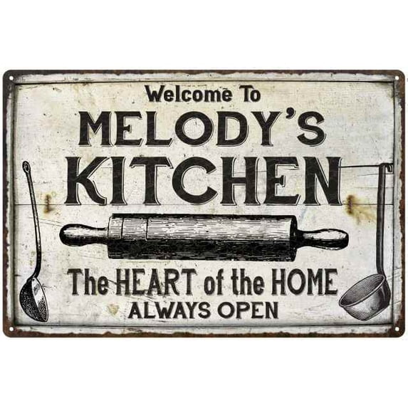 MELODY'S Kitchen Farmhouse Sign Gift 8x12 Metal 108120033352