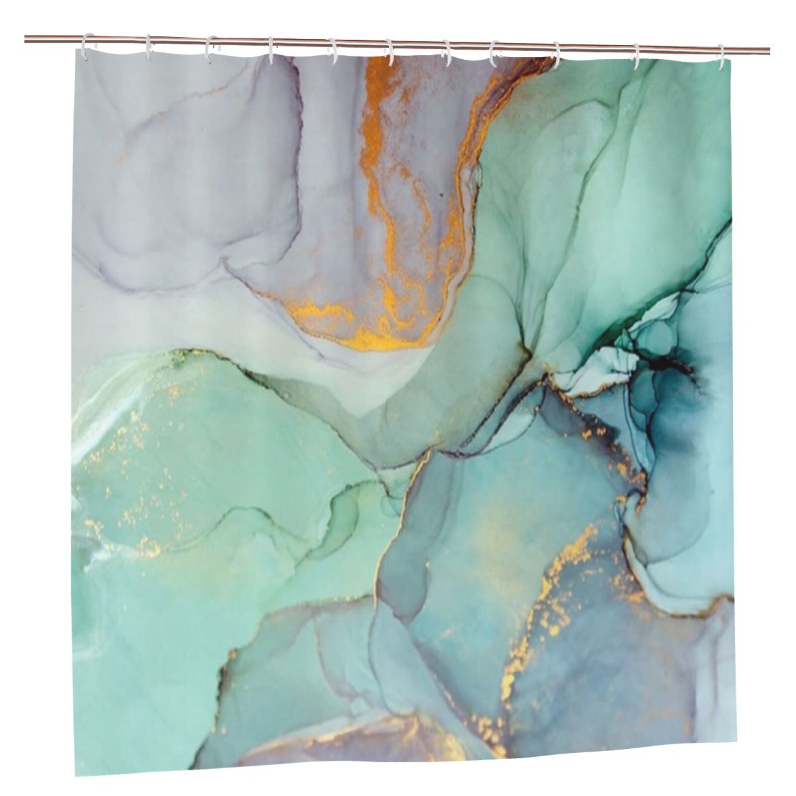 Colourful Marble Shower Curtains for Bathroom Watercolor Abstract Ink